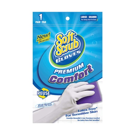 Soft Scrub Soft Scrub Vinyl Cleaning Gloves L White 1 pair 12613-26